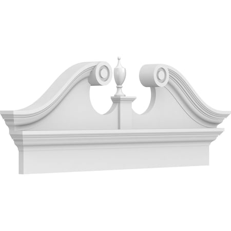 Ekena Millwork Rams Head Architectural Grade PVC Combination Pediment, 40"W x 16-7/8"H x 2-3/4"P PEDPC040X170RHP00